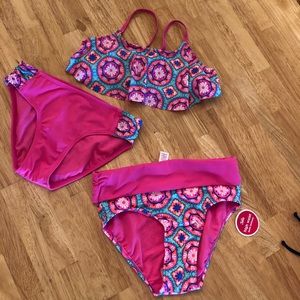 Justice 3 piece bathing suit. Size 10